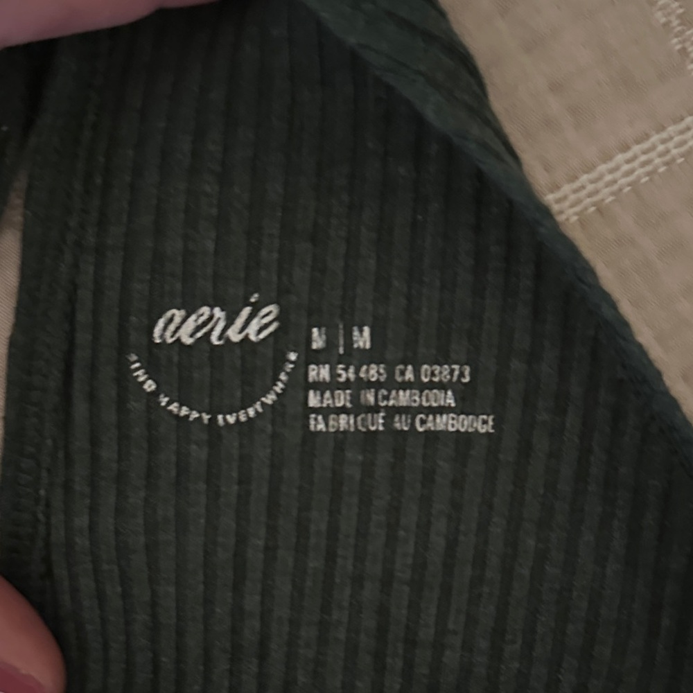 Green One-Shoulder Ribbed Top - Picture 3 of 3